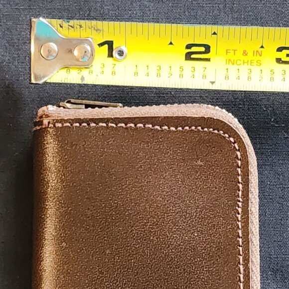 Vintage Brown Leather ZipUp Key Caddy Genuine Cowhide Key Holder Small Organizer - Picture 13 of 13